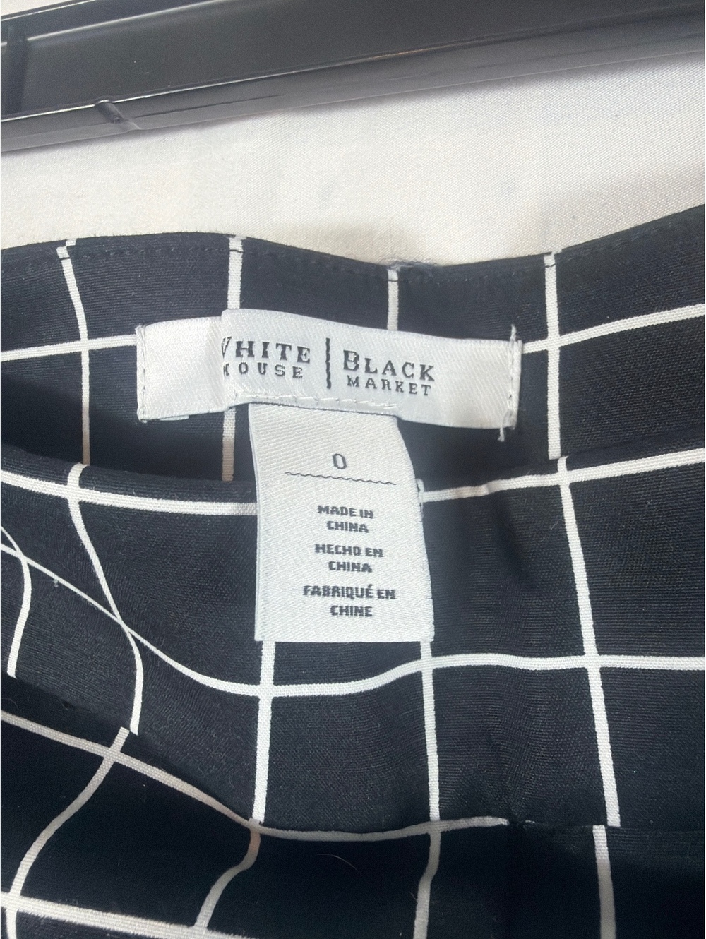 White House Black Market Black and White Windowpane Check Shorts Size 0 - Picture 2 of 5